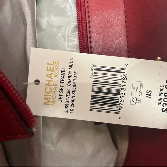 Michael Kors Cherry Multi Shoulder Chain Tote
